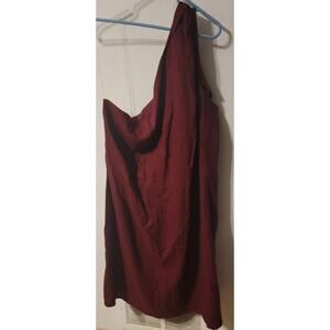 A NEW DAY One Shoulder Linen Blend Dress NWT Womens Size XL Red Summer Beach